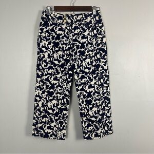 Lilly Pulitzer Palm Beach Fit Size 0 Womens Navy White Horse Corduroy Crop Pants